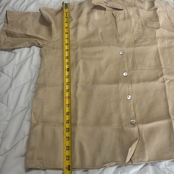 ZARA Womwen Tan Short Sleeve Shirt - Picture 7 of 7